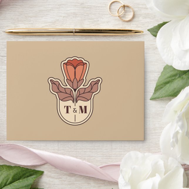 Retro Art Nouveau Floral Wedding Envelope (Wedding)
