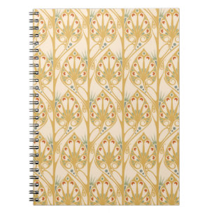 Retro art nouveau illustration pattern notebook