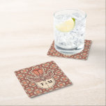 Retro Art Nouveau Monogram Wedding Coaster<br><div class="desc">Protect your tables in style with these sophisticated wedding coasters. Featuring an elegant central monogram and our collection’s distinctive Mid-Century Modern geometric pattern, these coasters combine Art Nouveau fluidity with a warm earth-tone palette. They are the perfect detail for the cocktail bar or for adding an artistic touch to your...</div>