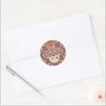 Retro Art Nouveau Monogram Wedding Sticker<br><div class="desc">Add a seal of elegance to your correspondence with this personalized wedding sticker. Featuring a sophisticated central monogram and an Art Nouveau-style botanical illustration, this circular label showcases the Mid-Century Modern geometric pattern that characterizes our collection. It is ideal for sealing invitation envelopes or for personalizing favors and keepsakes for...</div>
