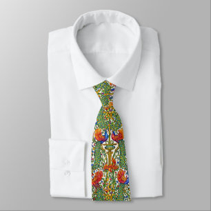 Retro Art Nouveau Peacocks & Fruit by Walter Crane Tie