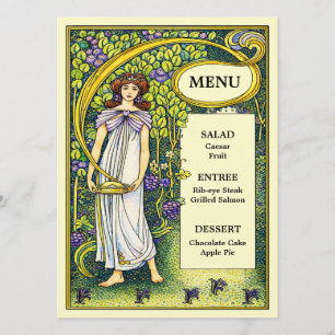 Retro Art Nouveau Victorian Era Wedding Menu