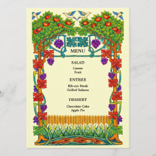Retro Art Nouveau Wedding Menu