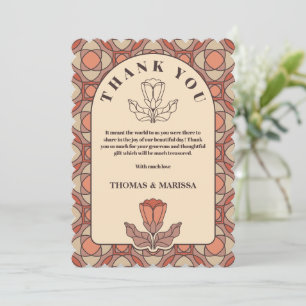 Retro Art Nouveau Wedding Thank You Card