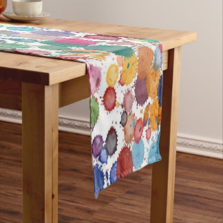 Retro art paint splatter table runner