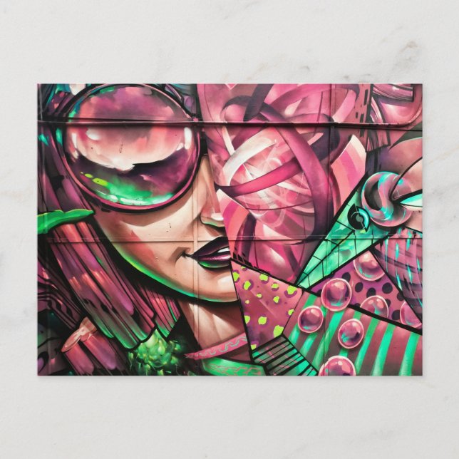 retro art postcards-text personalised postcard (Front)