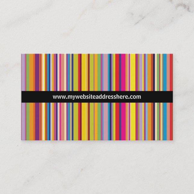 Retro art Striped Rainbow Website Business Card (Front)