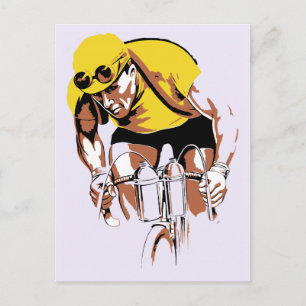 Retro art the cycling champ postcard