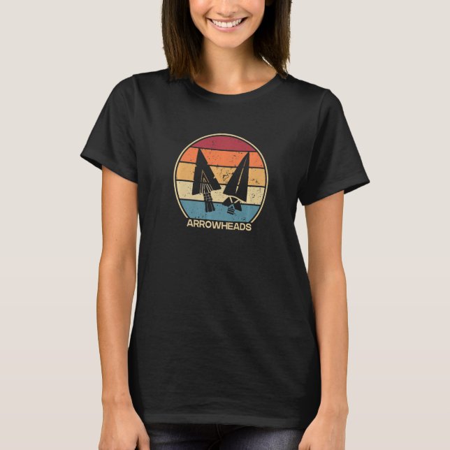 Retro Artifact Rocks Flint Hunter Arrowhead Collec T-Shirt (Front)