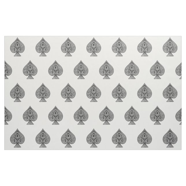 Retro Artistic Poker Ace Of Spades Fabric (Fat Quarter)