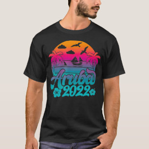 Retro Aruba Beach 2022 Aruba Family Vacation Aruba T-Shirt