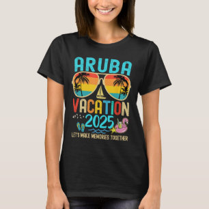 Retro Aruba Vacation 2025 Matching Family Friends T-Shirt
