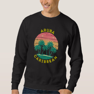 Retro Aruba Vacation Souvenir Palm Tree Sweatshirt
