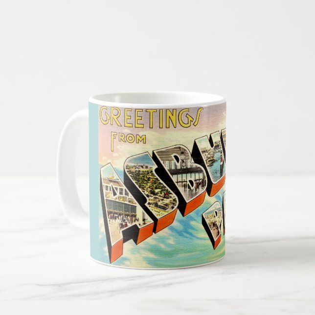  Retro Asbury Park NJ Postcard Coffee Mug (Front Left)