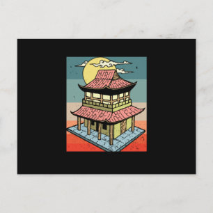Retro Asian Vintage Chinese Pagodas China Gift Postcard