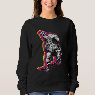 Retro Astronaut Skater Skateboarder Sweatshirt