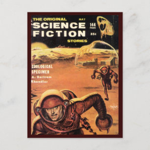 Retro Astronauts in Danger Postcard