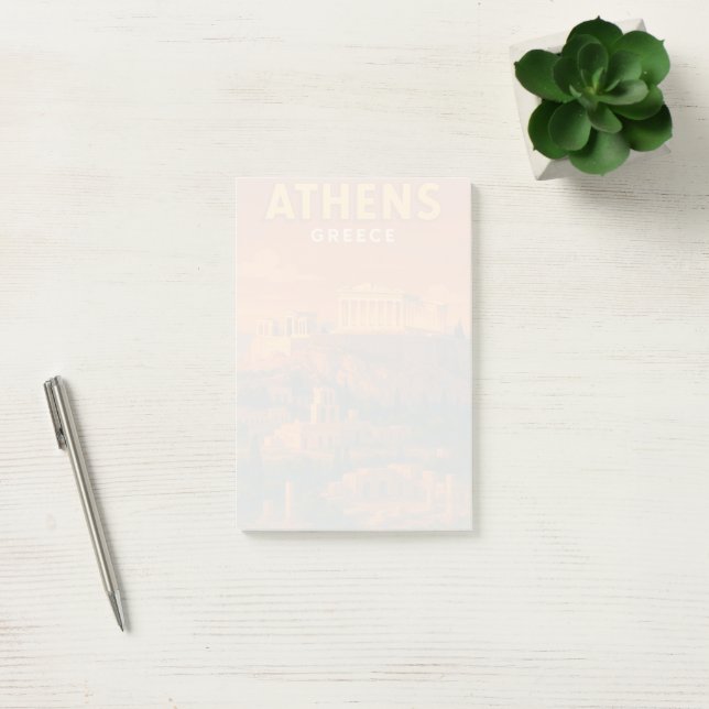 Retro Athens Greece Travel Post-it Notes (Office)