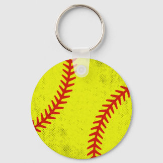 Retro Athletic Softball Fastpitch Game Day Style Key Ring