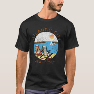 Retro Atlantic City Souvenir  Vintage Beach Vacati T-Shirt