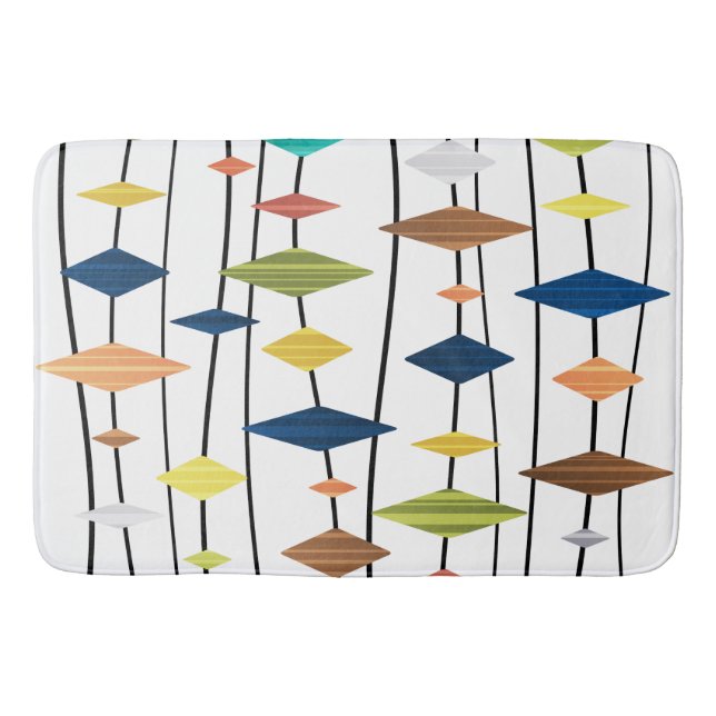 Retro Atomic Age Art Diamonds 1 Bath Mat (Front)