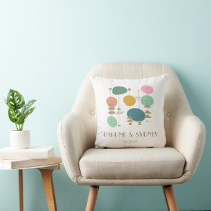 Retro Atomic Age Mid Century Modern Custom Wedding Cushion