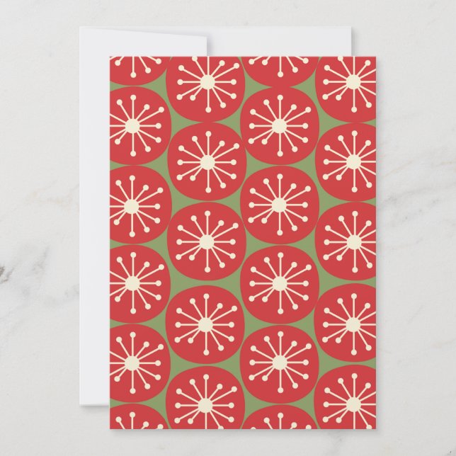 Retro Atomic Age Midcentury Modern Christmas Party Invitation (Front)