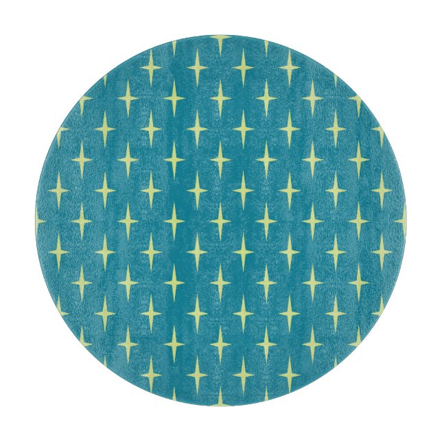 Retro Atomic Age Star Pattern Cutting Board (Front)