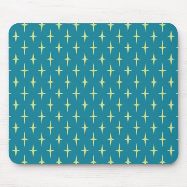 Retro Atomic Age Star Pattern Mouse Pad (Front)