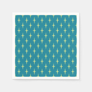 Retro Atomic Age Star Pattern Napkin