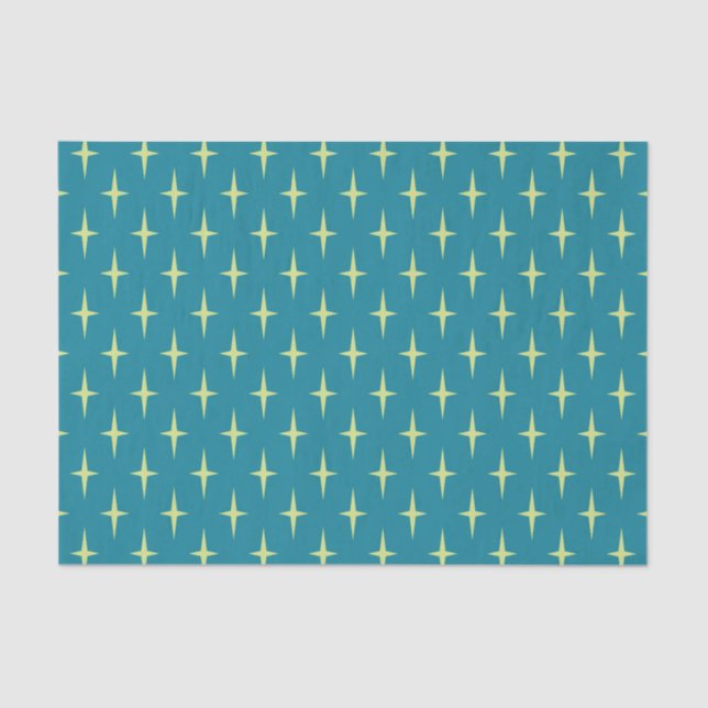 Retro Atomic Age Star Pattern Tissue Paper (Front)
