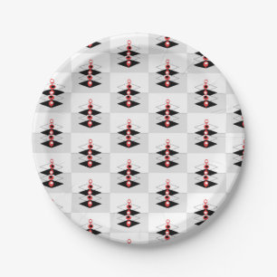 Retro Atomic Art Baubles & Planes Paper Plate