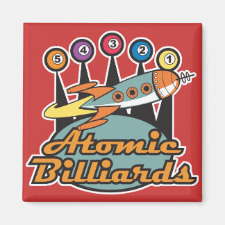 retro atomic billiards sign magnet