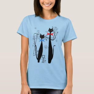 Retro Atomic Era MCM Cool Cat Pair T-Shirt