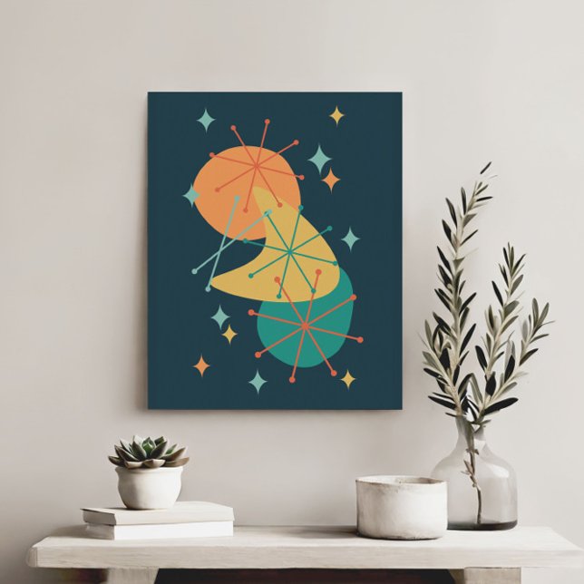 Retro Atomic Era Mid Century Abstract Art Canvas Print (Creator Uploaded)