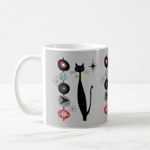 Retro Atomic Era Mid Century Modern Cool Cat Kabob Coffee Mug