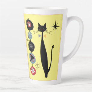 Retro Atomic Era Mid Century Modern Cool Cat Kabob Latte Mug