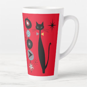 Retro Atomic Era Mid Century Modern Cool Cat Kabob Latte Mug