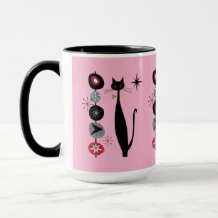 Retro Atomic Era Mid Century Modern Cool Cat Kabob Mug