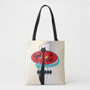 Retro Atomic Era Mid Century Modern Cool Cat Sign Tote Bag