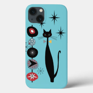 Retro Atomic Era Mid Century Modern MCM Cool Cat B iPhone 13 Case