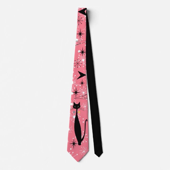 Retro Atomic Era Mid Century Modern MCM Cool Cat N Tie (Front)