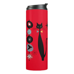 Retro Atomic Era Mid Century Modern MCM Cool Cat Thermal Tumbler