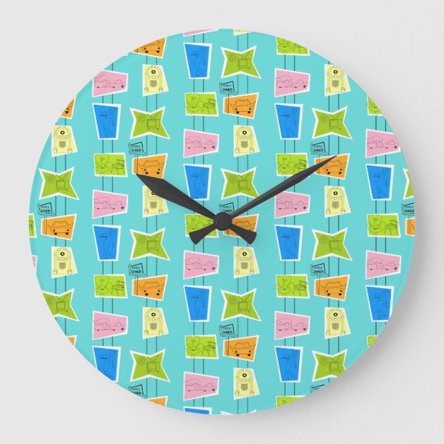 Retro Atomic Kitsch Acrylic Wall Clock (Front)