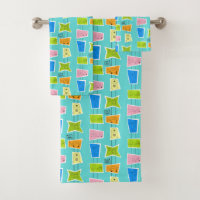 Retro Atomic Kitsch Towel Set