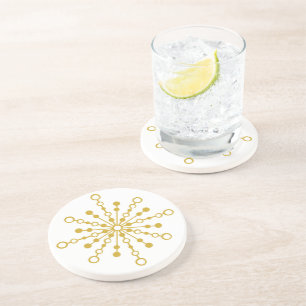 Retro Atomic Mid-Century Design Gold Colour Custom Coaster