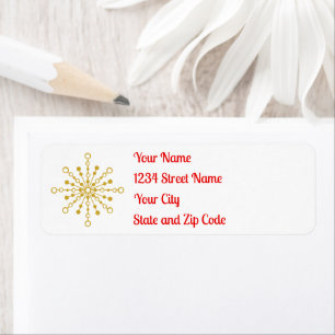 Retro Atomic Mid-Century Mod Red & Gold Starburst