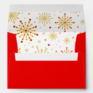 Retro Atomic Mid-Century Mod Red & Gold Starburst Envelope