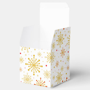 Retro Atomic Mid-Century Mod Red & Gold Starburst Favour Box