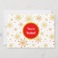 Retro Atomic Mid-Century Mod Red & Gold Starburst